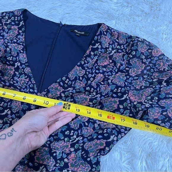 Madewell Orchard Flutter-Sleeve Skater Mini Dress Fan Floral Mix Size 4 - Picture 10 of 15